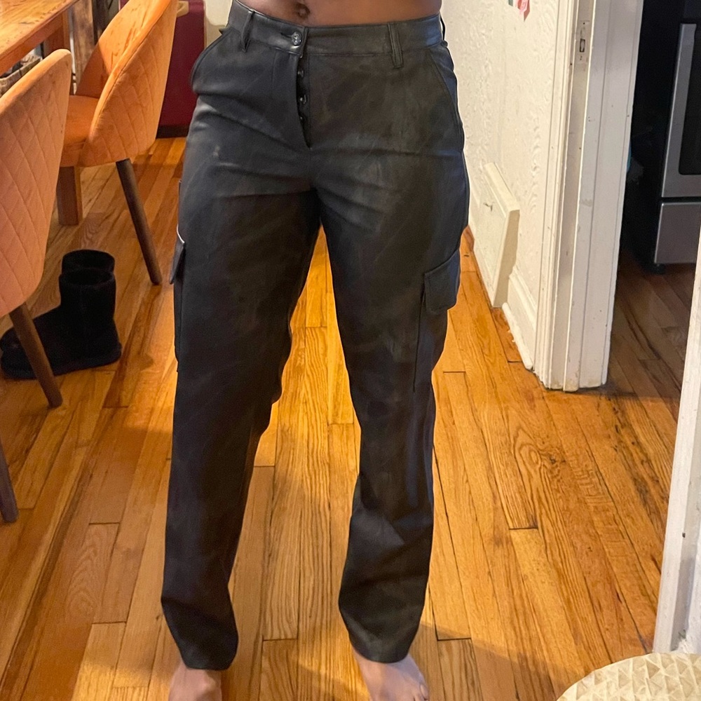 Asos faux leather cargo style pants